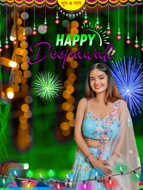 Top Happy Deepawali CB Background With Girls