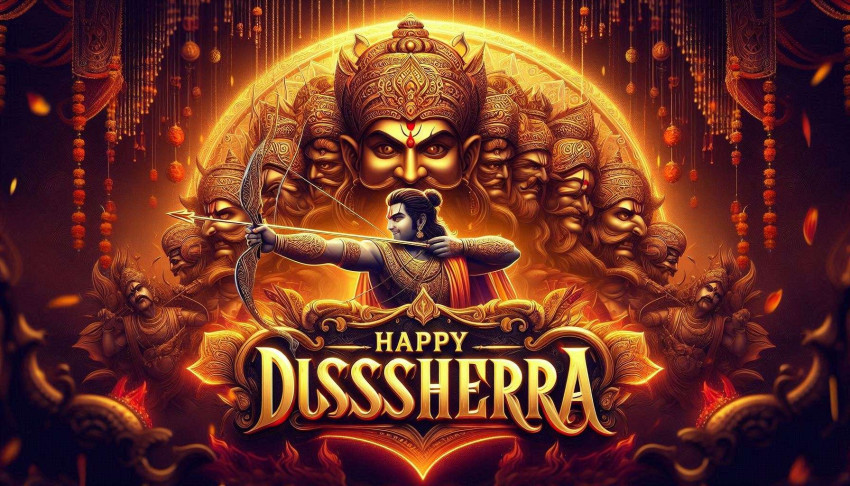 Traditional Happy Dussehra wishes Image for festivals
