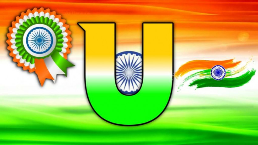 U Letter Indian Flag Tiranga Photos Pictures 26 January