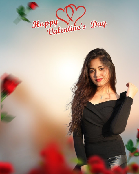 Valentine Day CB Background Download With Girl