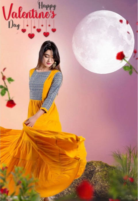 Valentine Day Photo Editing Background HD Download With Girl