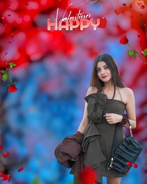 Valentine Day Photo Editing Girl New Background