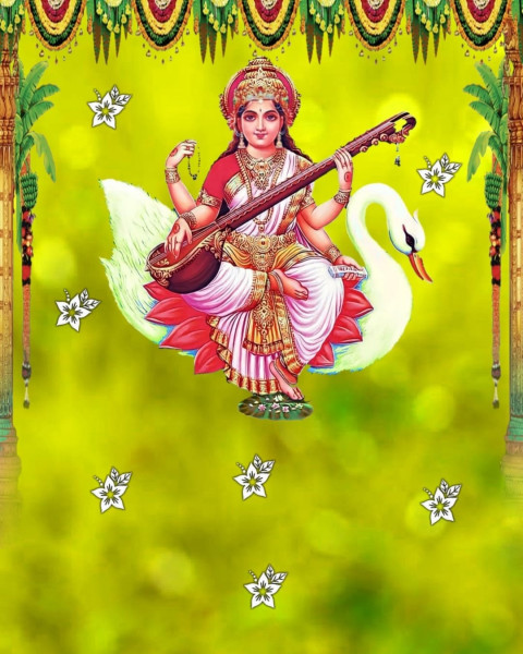 Vasant Panchami Saraswati Puja Editing Background HD