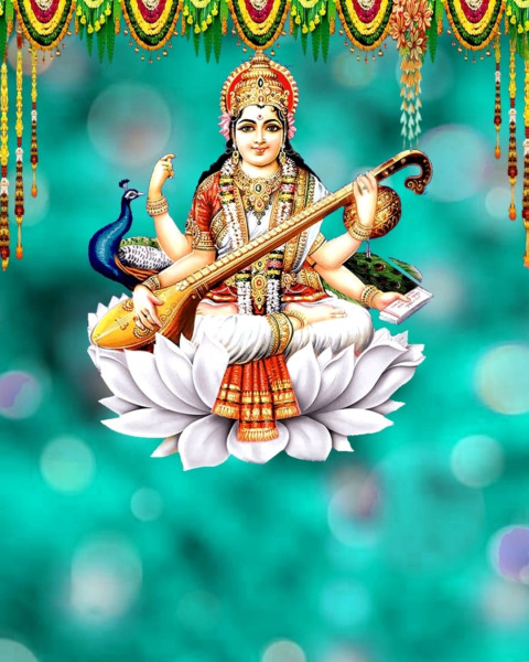Vasant Panchami Saraswati Puja Photo Editing CB Background Free