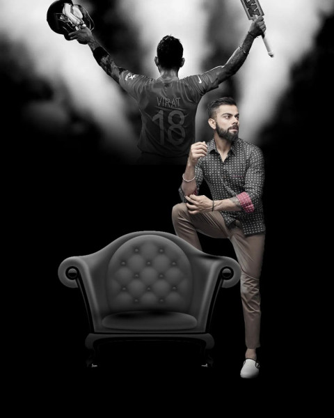 Virat Kohali Photoshop Photo CB Background Full HD Download